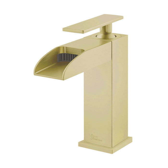 Swiss Madison Concorde Single Hole, Single-Handle, Waterfall Bathroom Faucet in Brushed Gold - SM-BF50BG