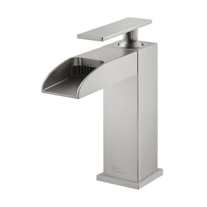 Swiss Madison Concorde Single Hole, Single-Handle, Waterfall Bathroom Faucet in Brushed Nickel - SM-BF50BN