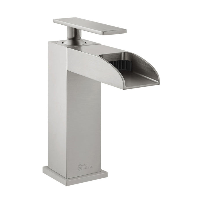 Swiss Madison Concorde Single Hole, Single-Handle, Waterfall Bathroom Faucet in Brushed Nickel - SM-BF50BN