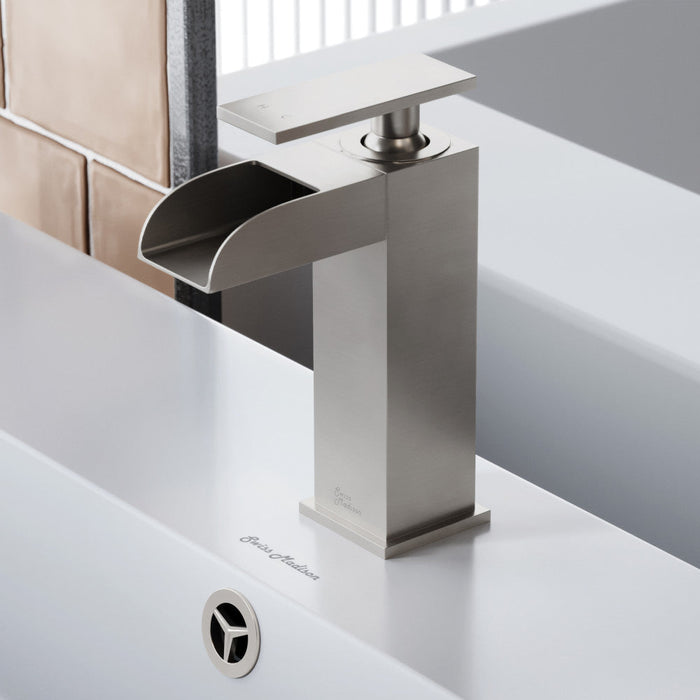 Swiss Madison Concorde Single Hole, Single-Handle, Waterfall Bathroom Faucet in Brushed Nickel - SM-BF50BN