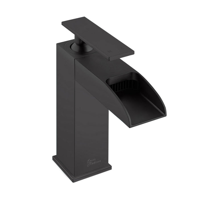 Swiss Madison Concorde Single Hole, Single-Handle, Waterfall Bathroom Faucet in Matte Black - SM-BF50MB