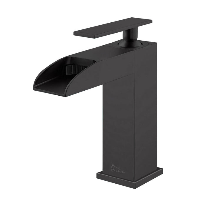 Swiss Madison Concorde Single Hole, Single-Handle, Waterfall Bathroom Faucet in Matte Black - SM-BF50MB