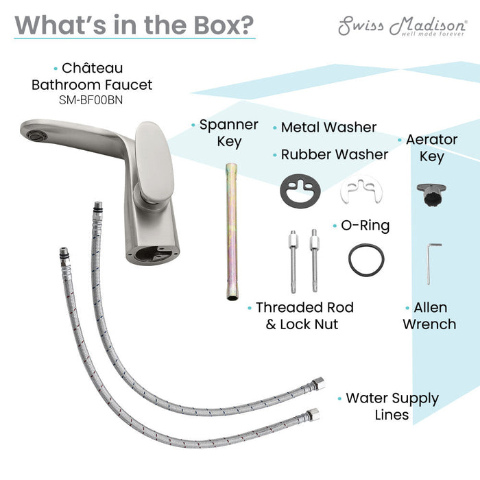 Swiss Madison Chateau Single Hole, Single-Handle, Bathroom Faucet in Brushed Nickel - SM-BF00BN