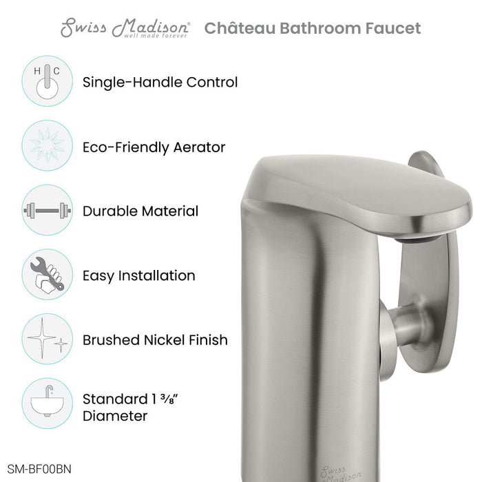 Swiss Madison Chateau Single Hole, Single-Handle, Bathroom Faucet in Brushed Nickel - SM-BF00BN