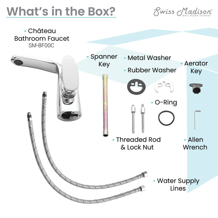 Swiss Madison Chateau Single Hole, Single-Handle, Bathroom Faucet in Chrome - SM-BF00C