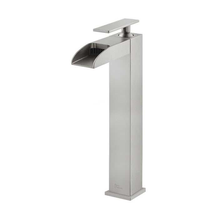 Swiss Madison Concorde Single Hole, Single-Handle, High Arc Waterfall, Bathroom Faucet in Brushed Nickel - SM-BF51BN