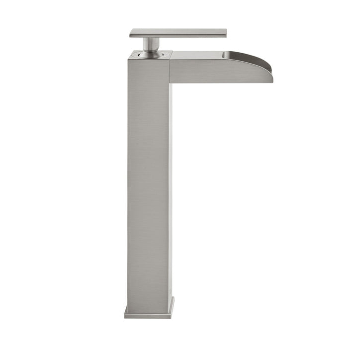 Swiss Madison Concorde Single Hole, Single-Handle, High Arc Waterfall, Bathroom Faucet in Brushed Nickel - SM-BF51BN