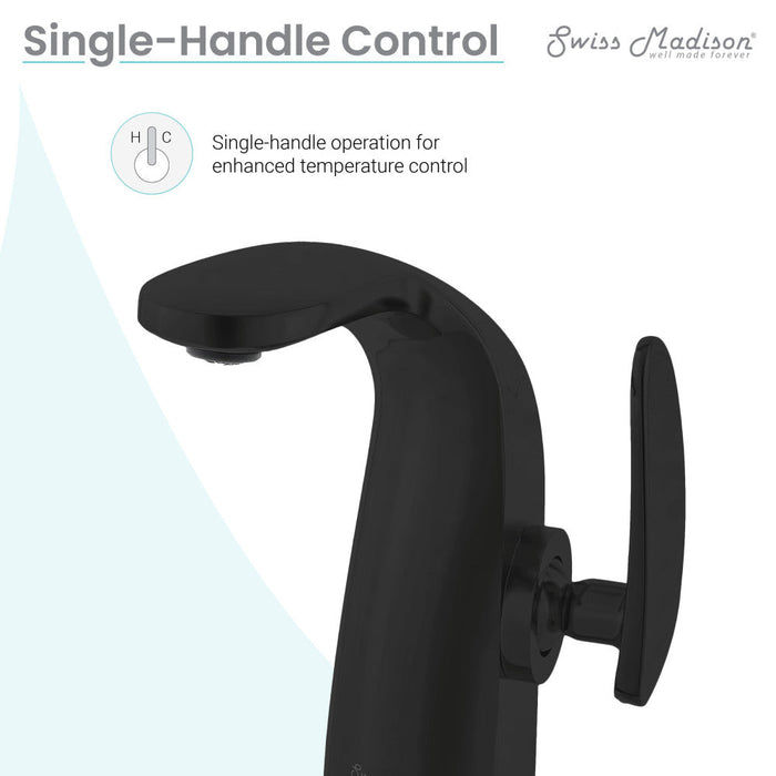 Swiss Madison Chateau Single Hole, Single-Handle, Bathroom Faucet in Matte Black - SM-BF00MB