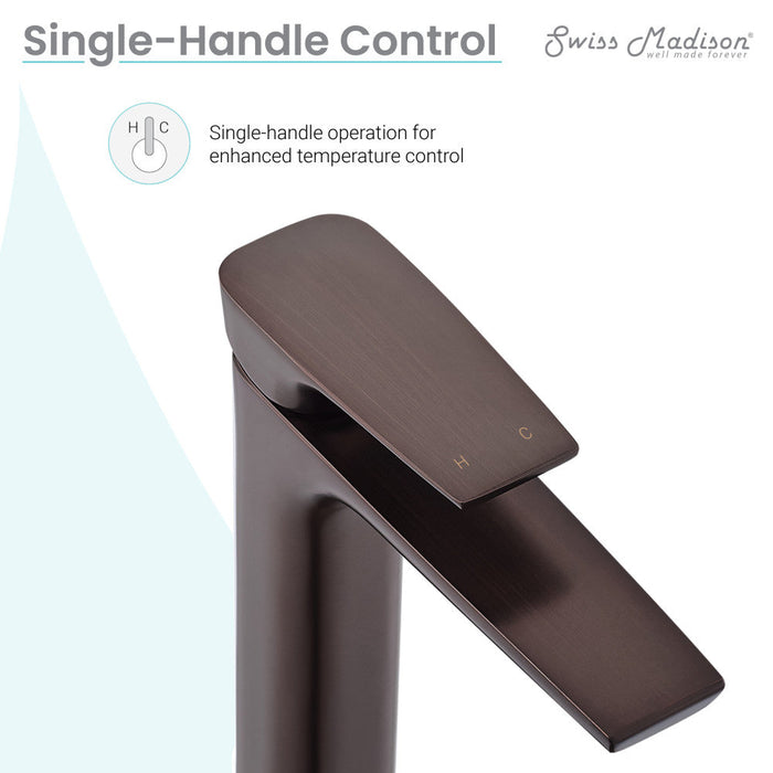 Swiss Madison Monaco Single Hole, Single-Handle, High Arc Bathroom Faucet in Oil Rubbed Bronze - SM-BF21OR