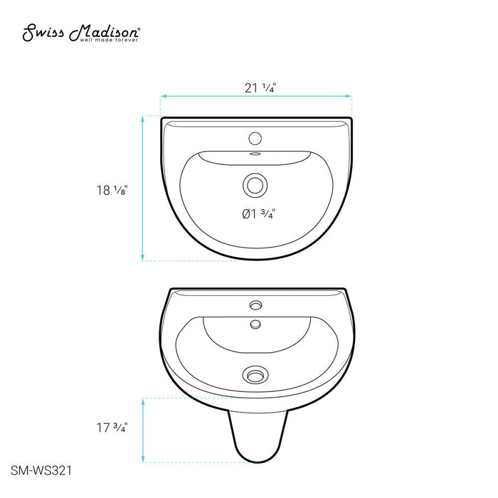 Swiss Madison Cache Wall Mount Sink - SM-WS321