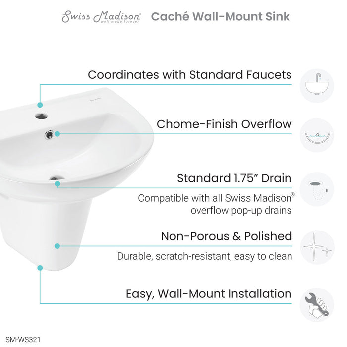 Swiss Madison Cache Wall Mount Sink - SM-WS321