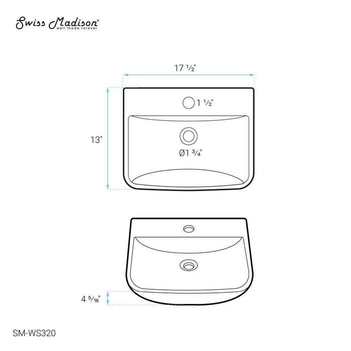 Swiss Madison St. Tropez Wall Mount Sink - SM-WS320