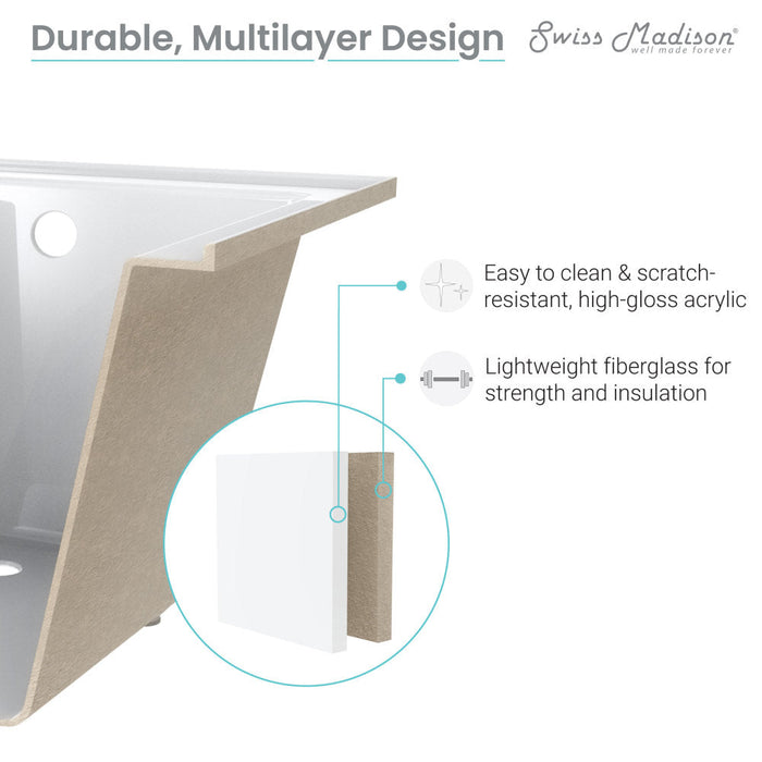 Swiss Madison Voltaire 48" x 32" Right-Hand Drain Alcove Bathtub - SM-DB562