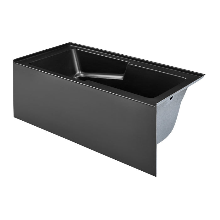 Swiss Madison Voltaire 60" x 30" Right-Hand Drain Alcove Bathtub with Apron in Matte Black - SM-AB540MB