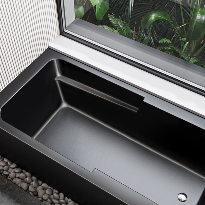 Swiss Madison Voltaire 60" x 30" Right-Hand Drain Alcove Bathtub with Apron in Matte Black - SM-AB540MB