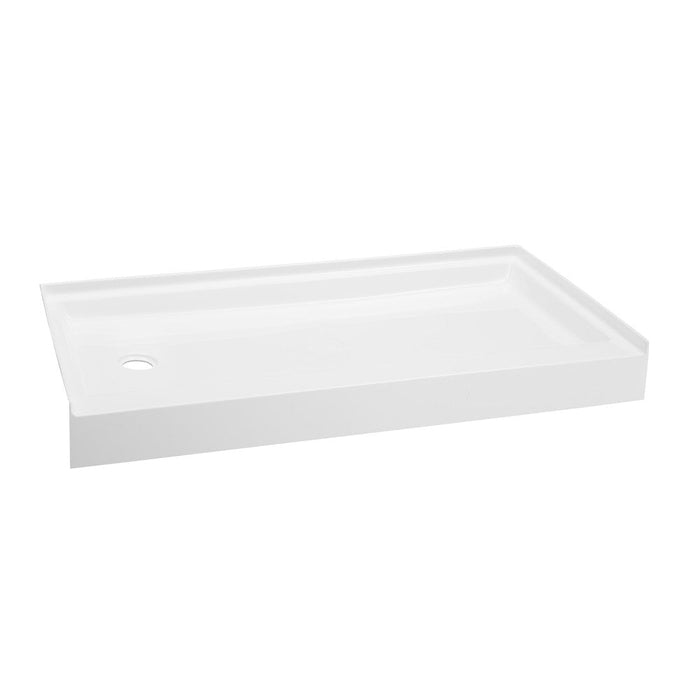 Swiss Madison Voltaire 60" x 34" Acrylic White, Single-Threshold, Left Side Drain, Shower Base - SM-SB526