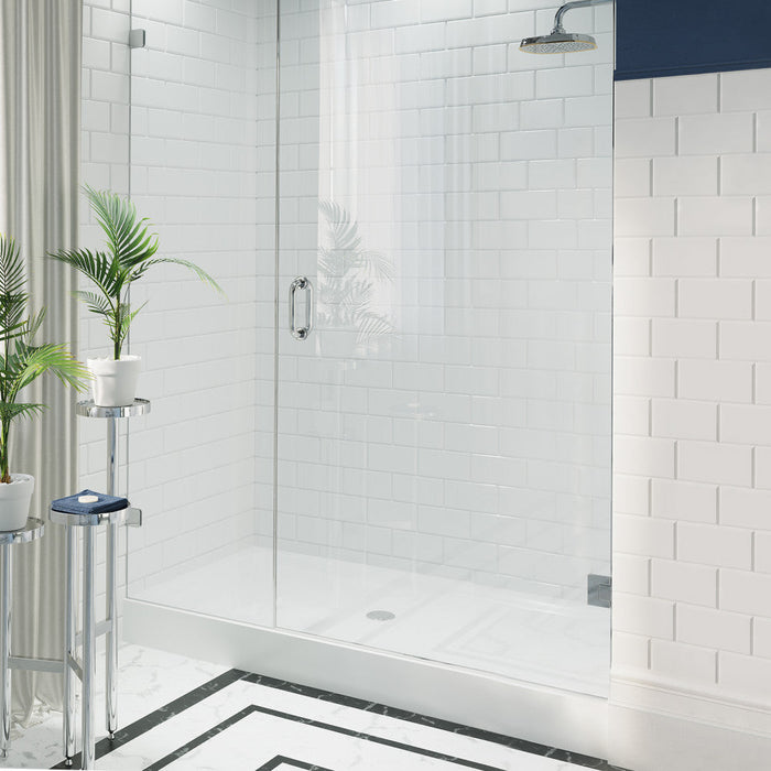 Swiss Madison Voltaire 60" x 34" Acrylic White, Single-Threshold, Center Drain, Shower Base - SM-SB525