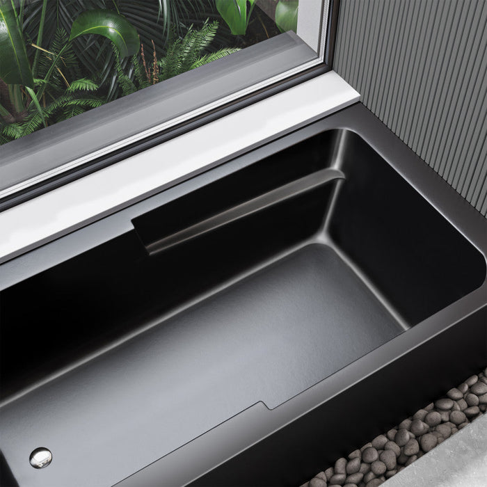 Swiss Madison Voltaire 60" x 32" Left-Hand Drain Alcove Bathtub with Apron in Matte Black - SM-AB543MB