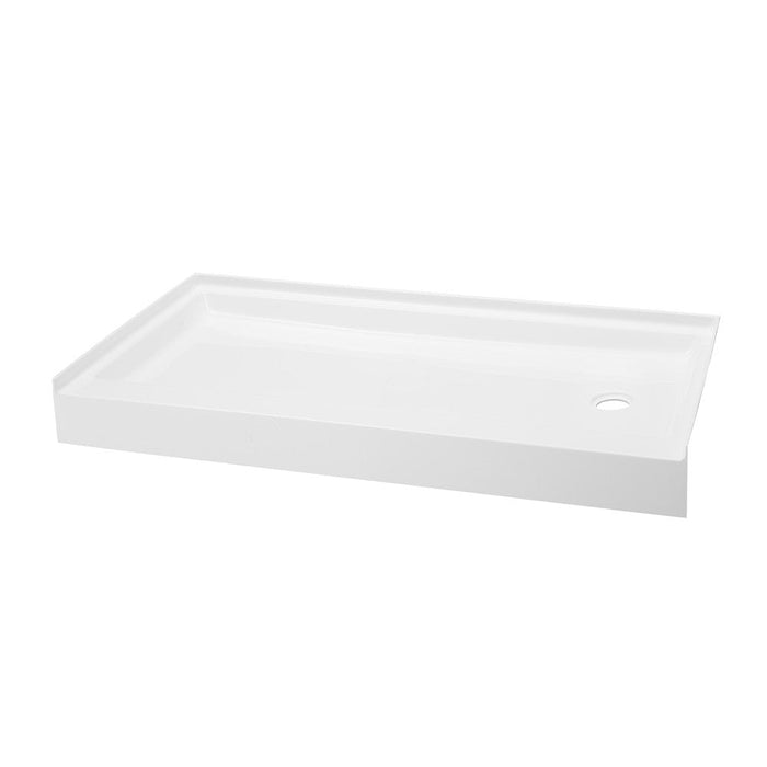 Swiss Madison Voltaire 60" x 34" Acrylic White, Single-Threshold, Right Side Drain, Shower Base - SM-SB527