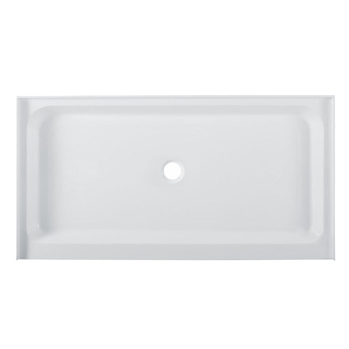 Swiss Madison Voltaire 60" x 32" Acrylic White, Single-Threshold, Center Drain, Shower Base - SM-SB524