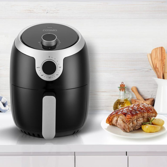 Cosmo 2.3 QT Electric Air Fryer with Non-Stick Fry Basket and Temperature Control COS-23AFAKB