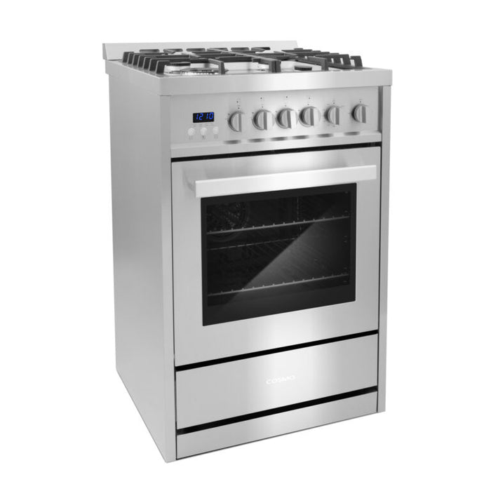 Cosmo 24" Gas Range with 4 High Performance Sealed Gas Burners and Convection Oven COS-244AGC