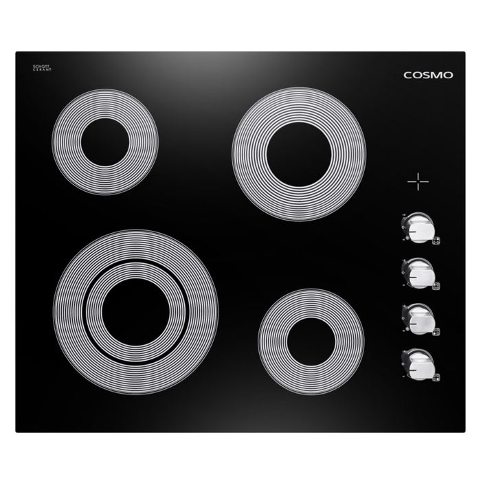 Cosmo 24" Drop-In Electric Ceramic Glass Cooktop with 4 Burners and Control Knobs COS-244ECC