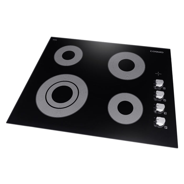 Cosmo 24" Drop-In Electric Ceramic Glass Cooktop with 4 Burners and Control Knobs COS-244ECC