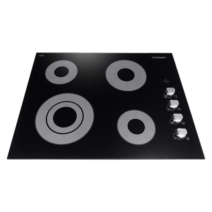 Cosmo 24" Drop-In Electric Ceramic Glass Cooktop with 4 Burners and Control Knobs COS-244ECC