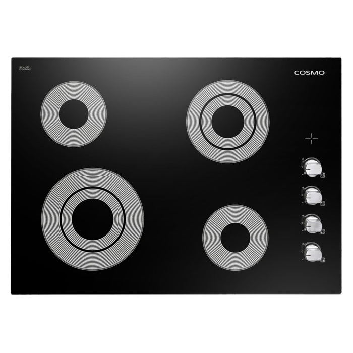 Cosmo 30" Drop-In Electric Ceramic Glass Cooktop with 4 Burners and Control Knobs COS-304ECC