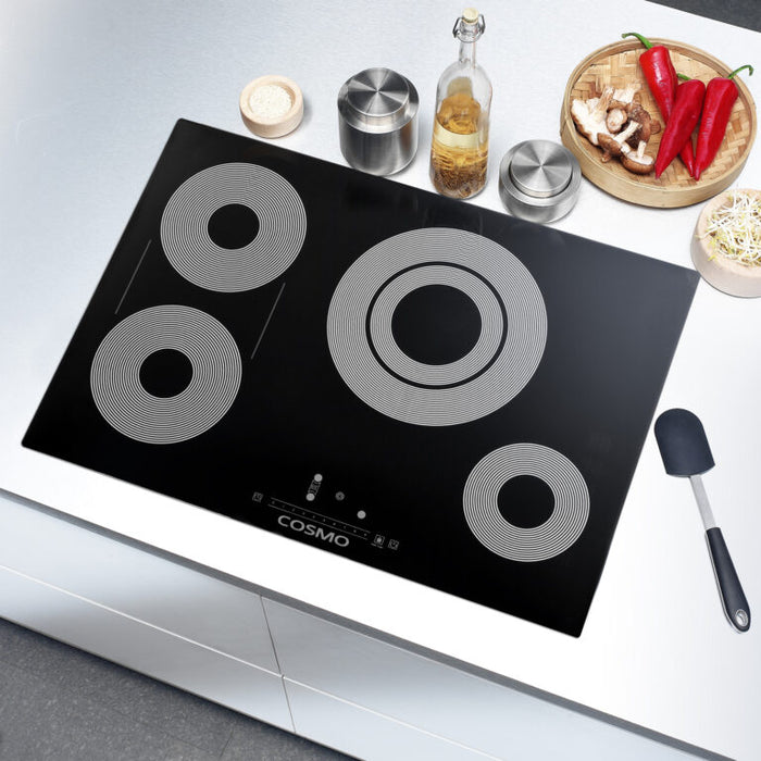 Cosmo 30" Drop-In Electric Ceramic Glass Cooktop with 4 Burners and Touch Controls COS-304TBECC