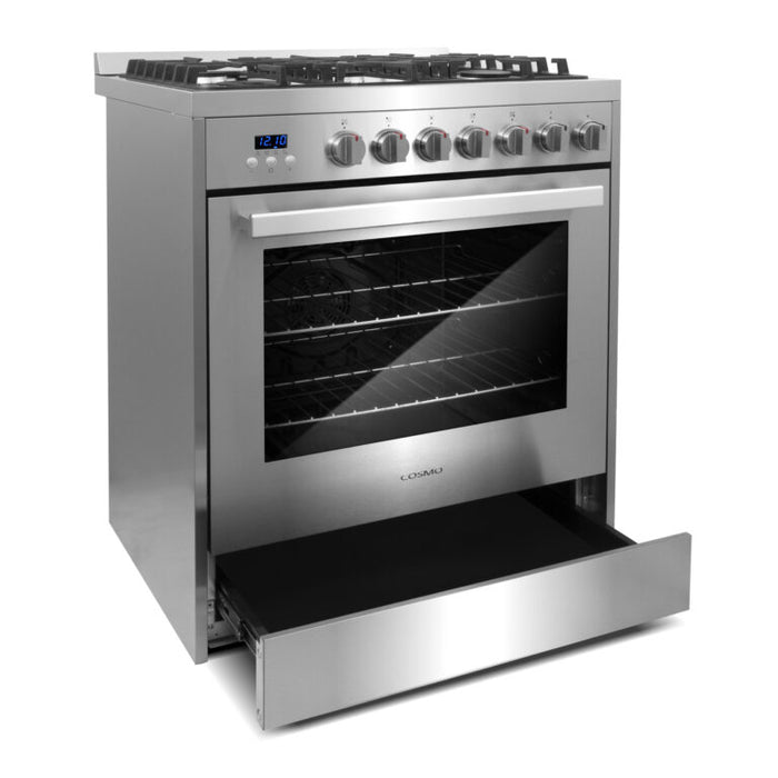 Cosmo 30" Gas Range with 5 High Performance Sealed Gas Burners and Convection Oven COS-305AGC