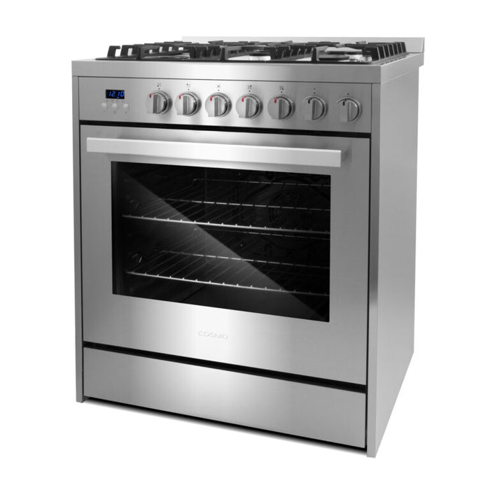 Cosmo 30" Gas Range with 5 High Performance Sealed Gas Burners and Convection Oven COS-305AGC