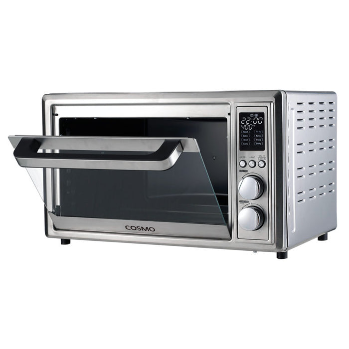 Cosmo 32 QT Electric Air Fryer Toaster Oven with 8 Oven Functions in Stainless Steel COS-317AFOSS