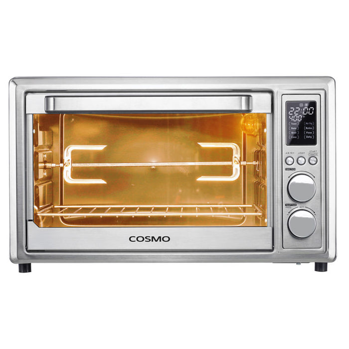 Cosmo 32 QT Electric Air Fryer Toaster Oven with 8 Oven Functions in Stainless Steel COS-317AFOSS