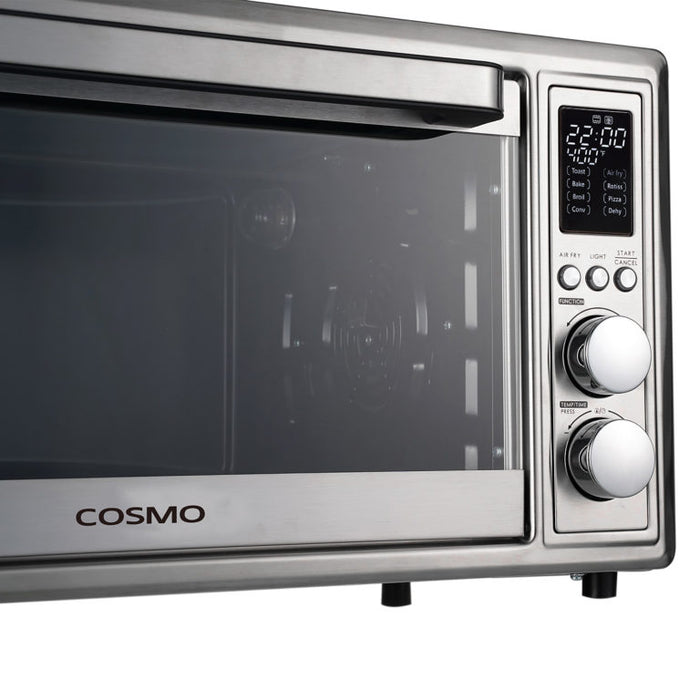 Cosmo 32 QT Electric Air Fryer Toaster Oven with 8 Oven Functions in Stainless Steel COS-317AFOSS