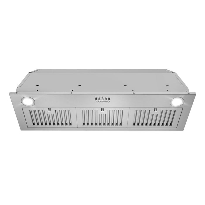 Cosmo 36" Stainless Steel Insert Range Hood with Push Button Controls and Dishwasher Safe Permanent Filters COS-36IRHP