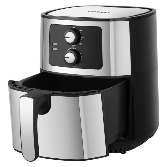 Cosmo 5.8 QT Electric Air Fryer with Non-Stick Fry Basket and Control Knobs COS-58AFAKSS