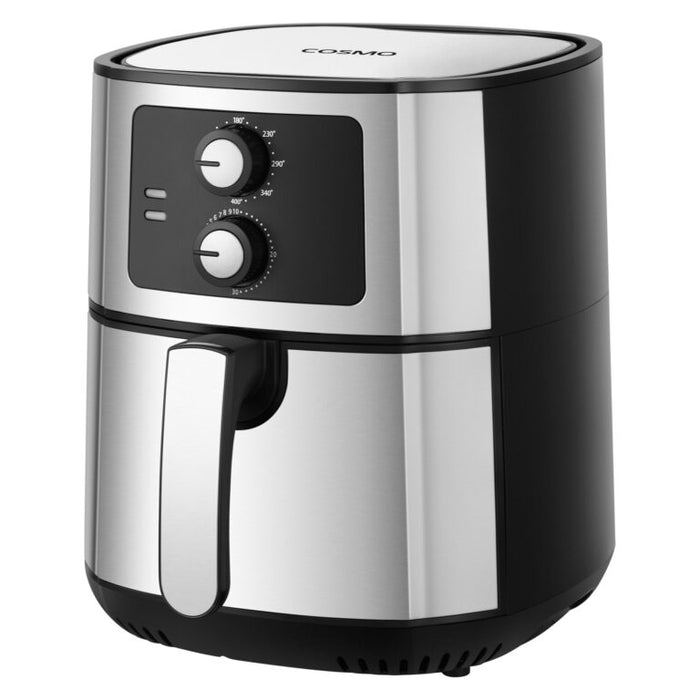 Cosmo 5.8 QT Electric Air Fryer with Non-Stick Fry Basket and Control Knobs COS-58AFAKSS