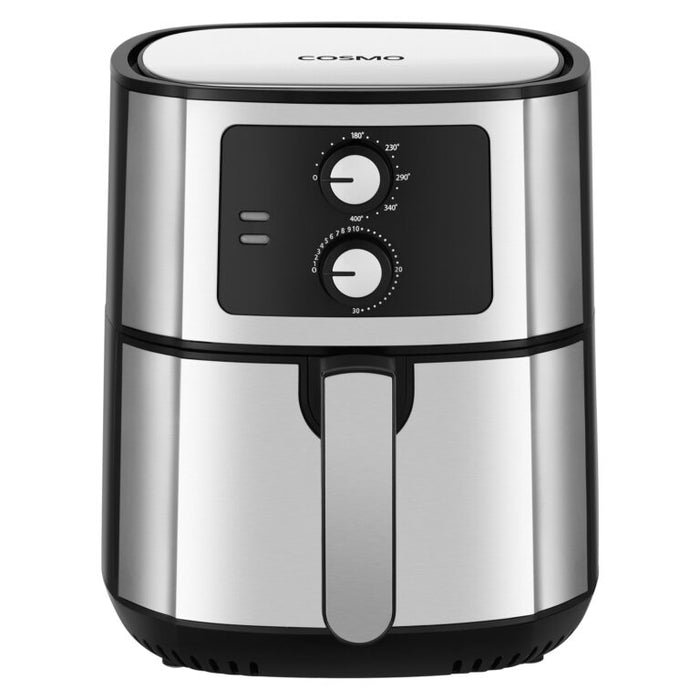 Cosmo 5.8 QT Electric Air Fryer with Non-Stick Fry Basket and Control Knobs COS-58AFAKSS