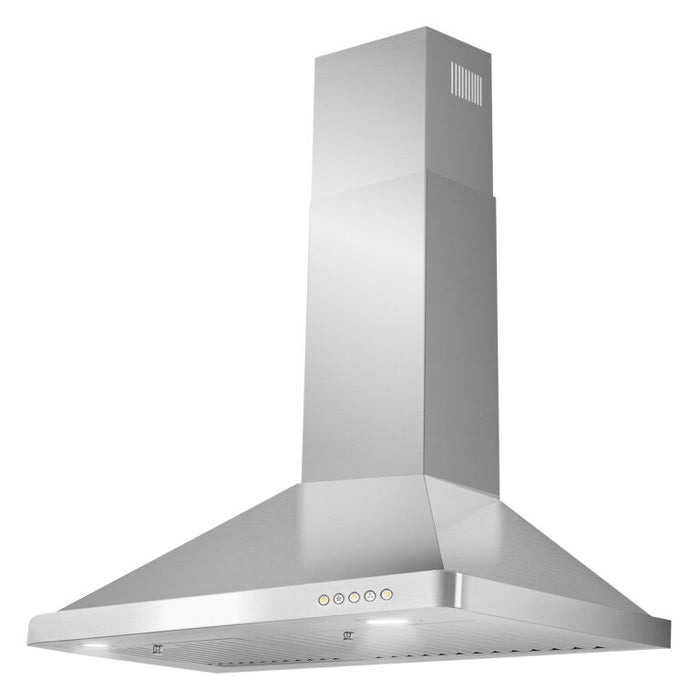 Cosmo 30" Stainless Steel Wall Mount Range Hood with Dishwasher Safe Permanent Filters and Push Button Controls COS-63175