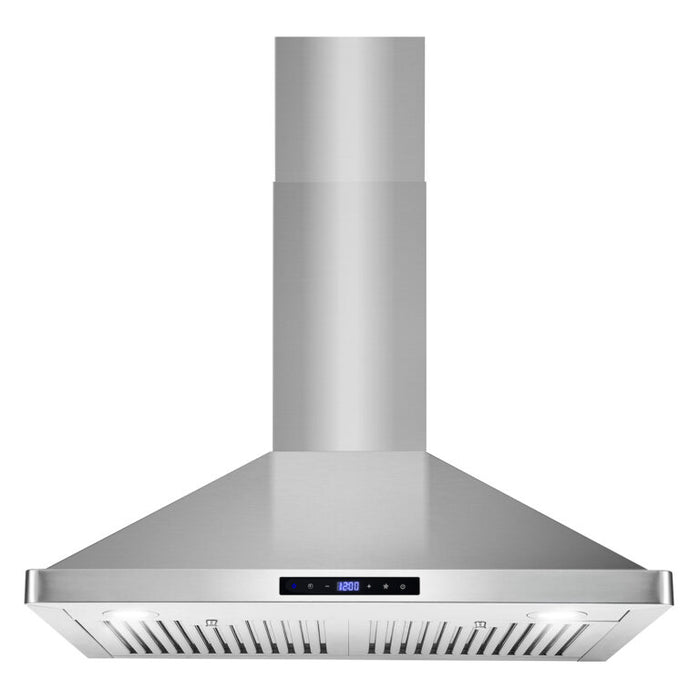 Cosmo 30" Stainless Steel Wall Mount Hood with Digital Touch Controls and Dishwasher Safe Permanent Filters COS-63175S