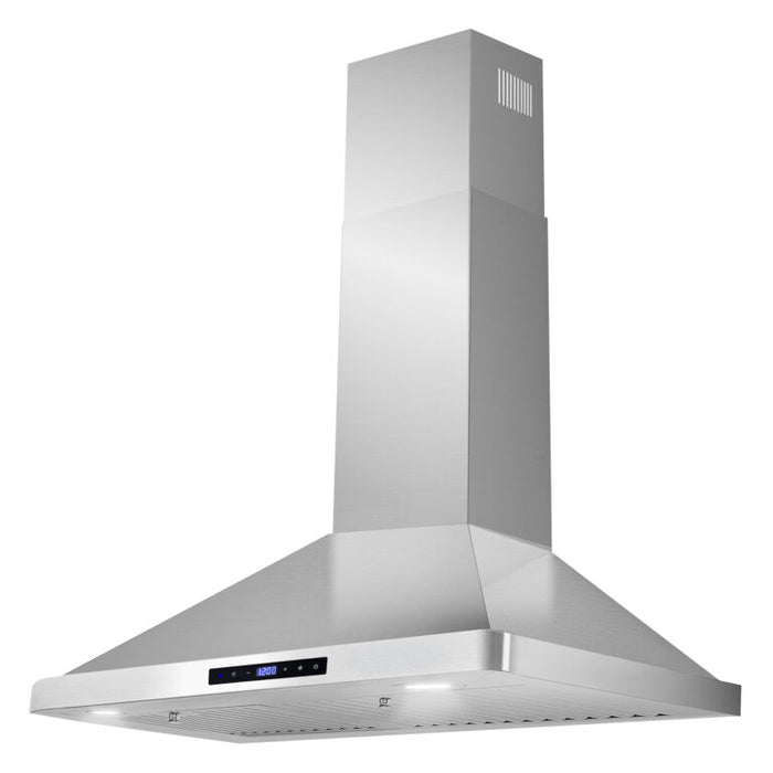 Cosmo 30" Stainless Steel Wall Mount Hood with Digital Touch Controls and Dishwasher Safe Permanent Filters COS-63175S