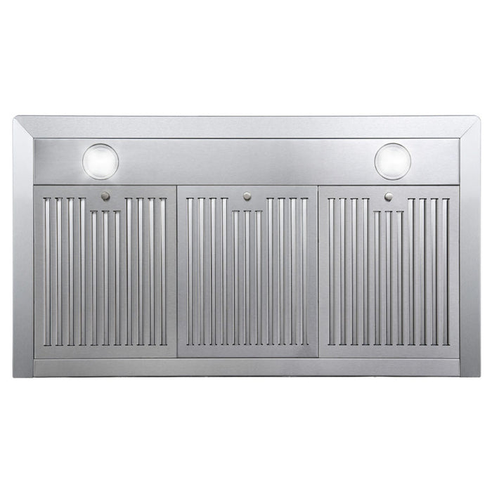 Cosmo 36" Stainless Steel Wall Mount Range Hood with Dishwasher Safe Permanent Filters and Push Button Controls COS-63190