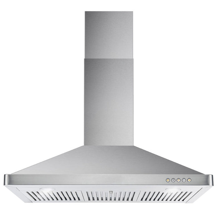 Cosmo 36" Stainless Steel Wall Mount Range Hood with Dishwasher Safe Permanent Filters and Push Button Controls COS-63190