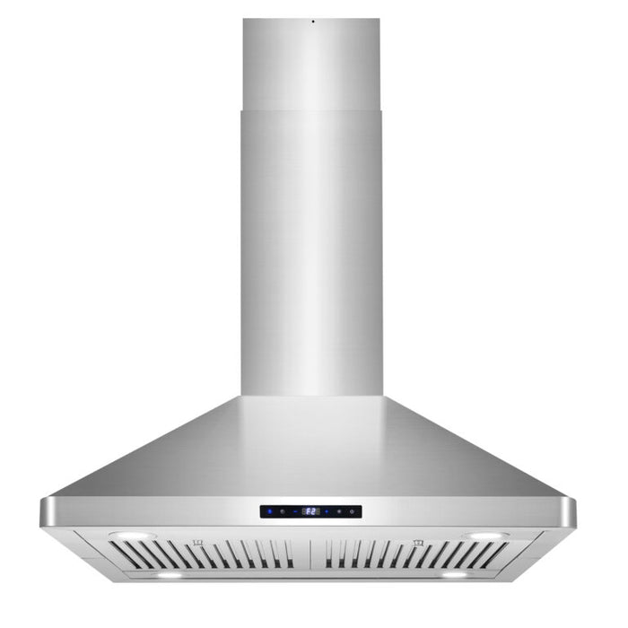 Cosmo 30" Stainless Steel Island Range Hood with Digital Touch Controls and Dishwasher Safe Permanent Filters COS-63ISS75