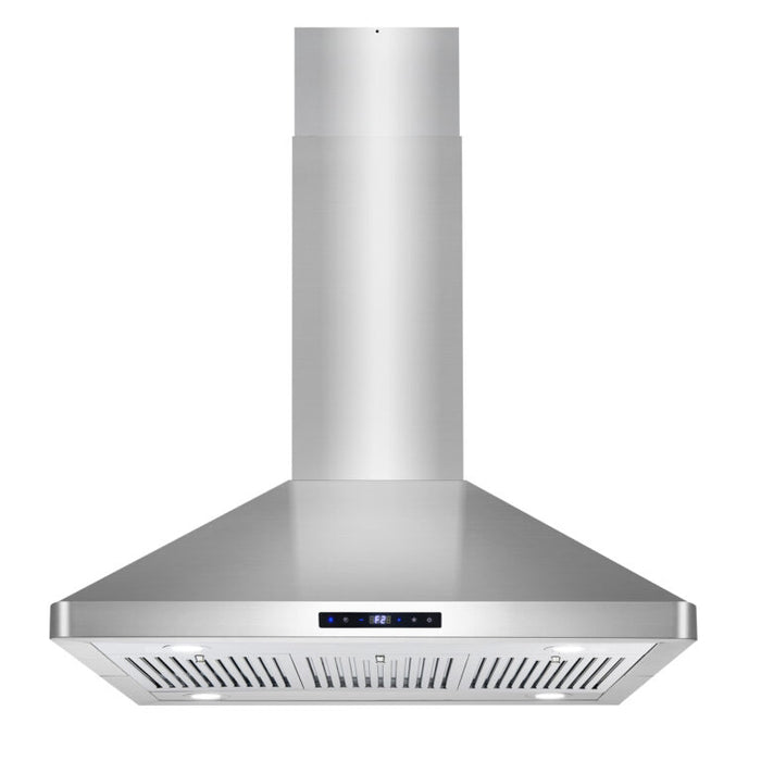 Cosmo 36" Stainless Steel Island Range Hood with Digital Touch Controls and Dishwasher Safe Permanent Filters COS-63ISS90