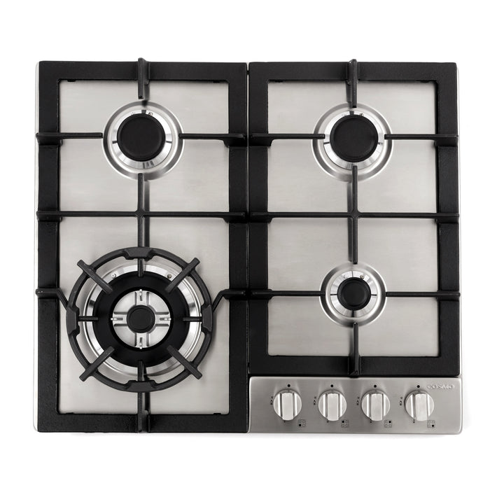 Cosmo 24" Drop-In Cooktop with 4 Sealed Gas Burners and Cast Iron Grates COS-640STX-E