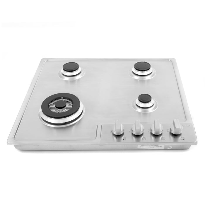 Cosmo 24" Drop-In Cooktop with 4 Sealed Gas Burners and Cast Iron Grates COS-640STX-E