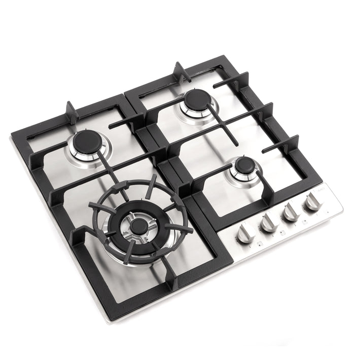 Cosmo 24" Drop-In Cooktop with 4 Sealed Gas Burners and Cast Iron Grates COS-640STX-E